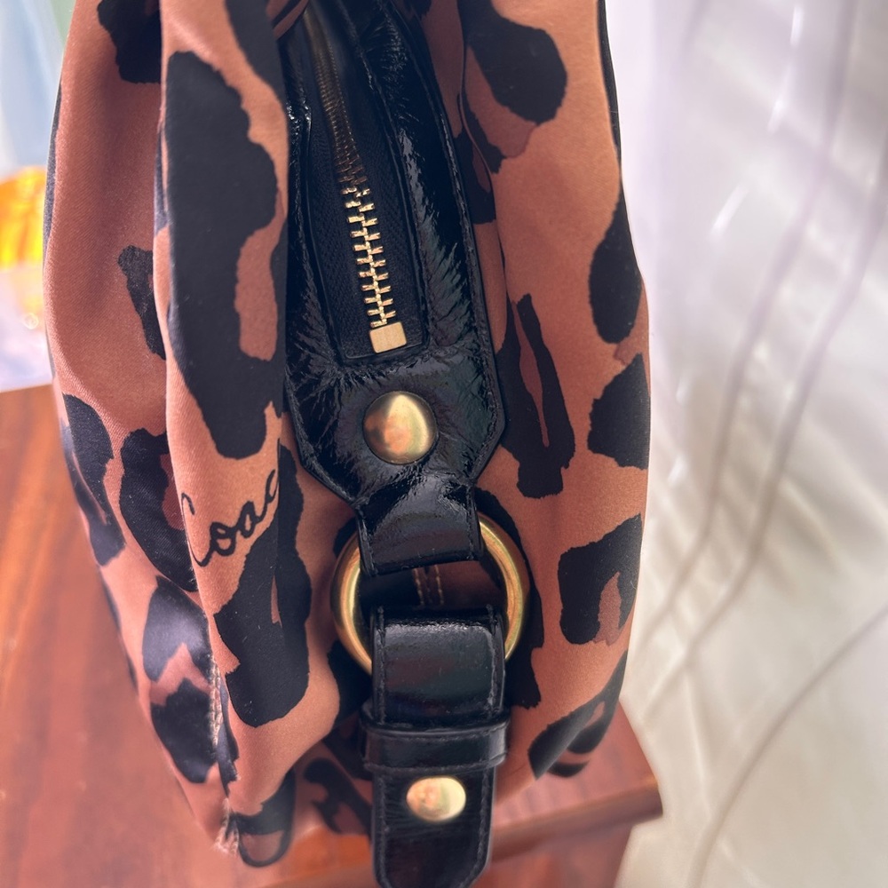 RARE FIND - Coach Madison Ocelot Leopard-Print Shoulder Bag in Brown and Black - Picture 16 of 16